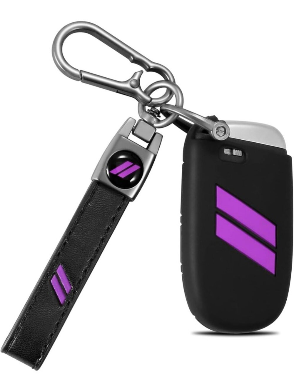 Stylish Purple Key Fob Cover with Keychain for Dodge Charger Challenger Dart